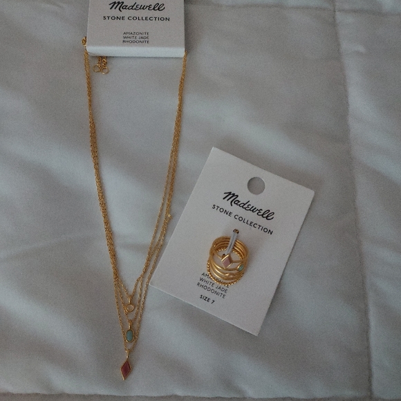 Madewell Jewelry - NWT Madewell Stone Collection ring & necklace set, ring sz 7